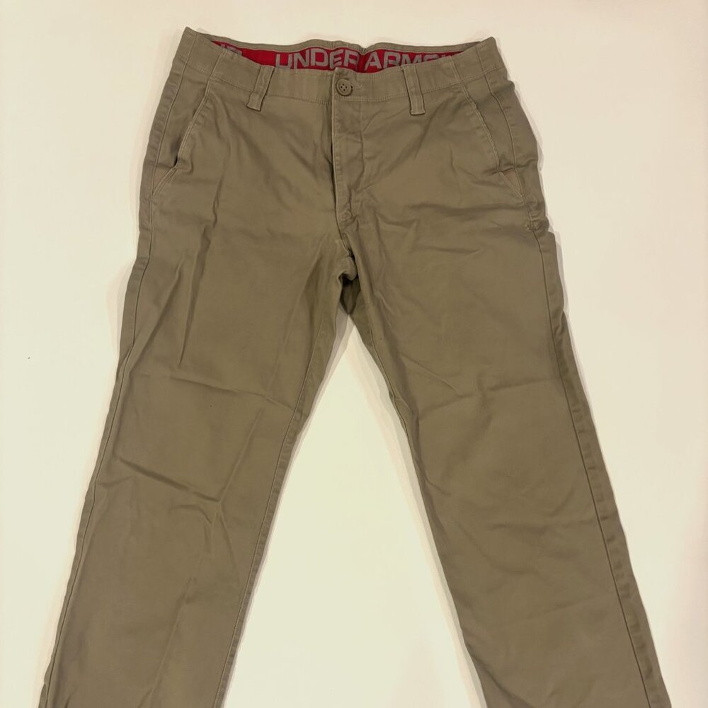 Under Armour Performance Tech Flat Front Chino Kh… - image 1